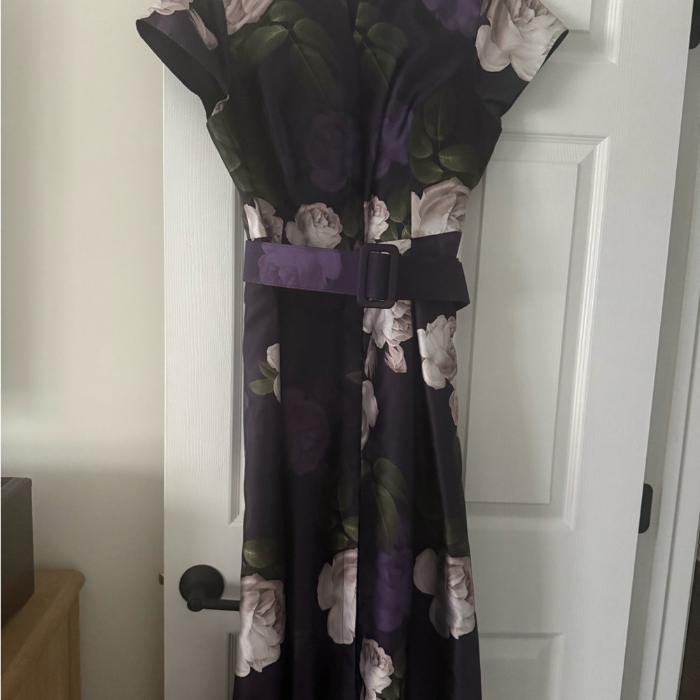 Sachin + Babi Dark Purple Floral Wedding Dress - Picture 3 of 5